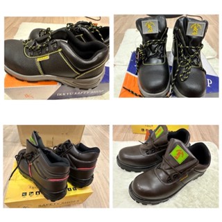 รองเท้าเซฟตี้หนังพื้นเหล็กหัวเหล็กใส่สบาย