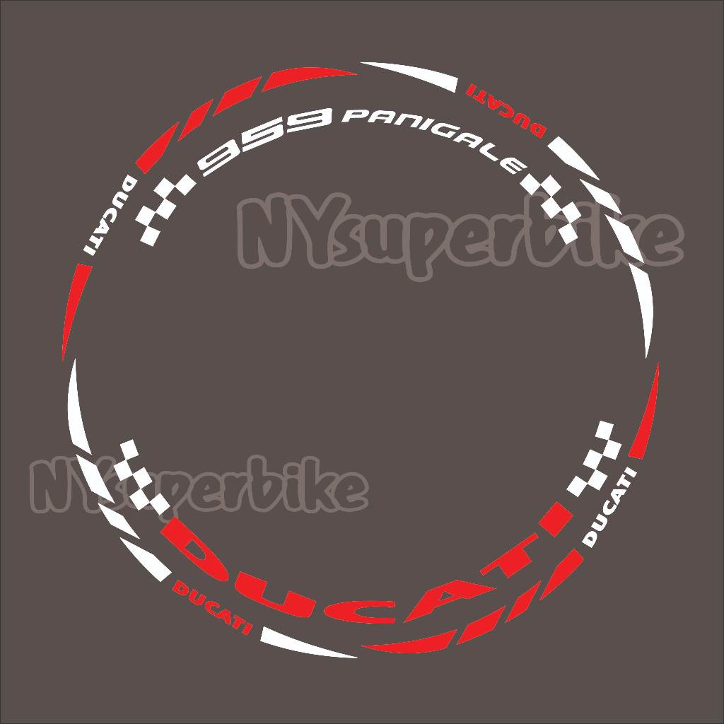 สติ๊กเกอร์ขอบล้อสะท้อนแสง DUCATI 959