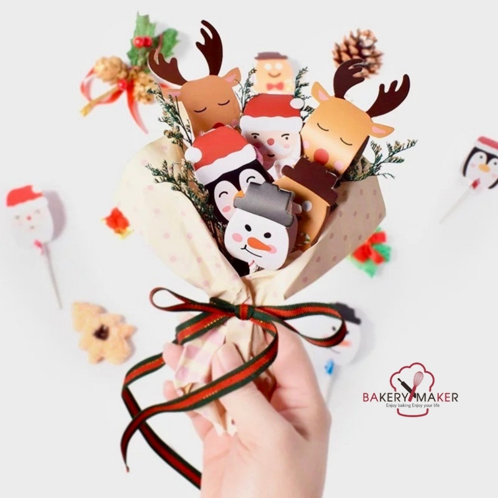 กระดาษเสียบอมยิ้ม คละลาย 10 อัน ไม่รวมอมยิ้ม คริสต์มาส Christmas lollipop cover
