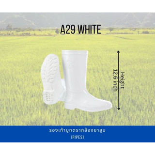 รองเท้าบู๊ตกันน้ำรุ่น A29 สีขาวความสูง12.6 นิ้ว ตรากล้องยาสู…