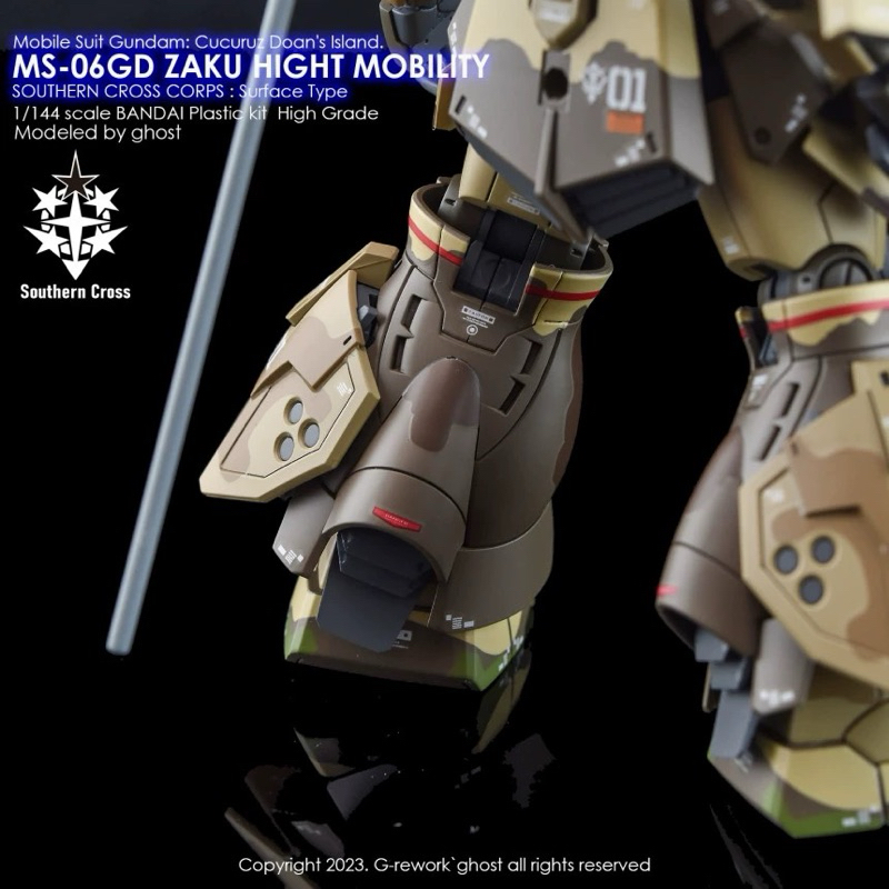 ⬛️ดีคอลน้ำ GHOST HG GTO DECAL MS-06GD ZAKU GROUND TYPE 1 ชุด มี 3 แผ่น เรืองแสงแบล็คไลฟ์ - รูปที่ 6