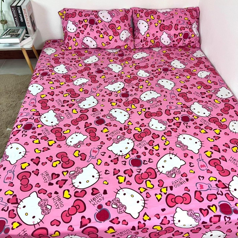ผ้าปูที่นอน ขนาด3.5/5/6ฟุต ลายคิตตี้