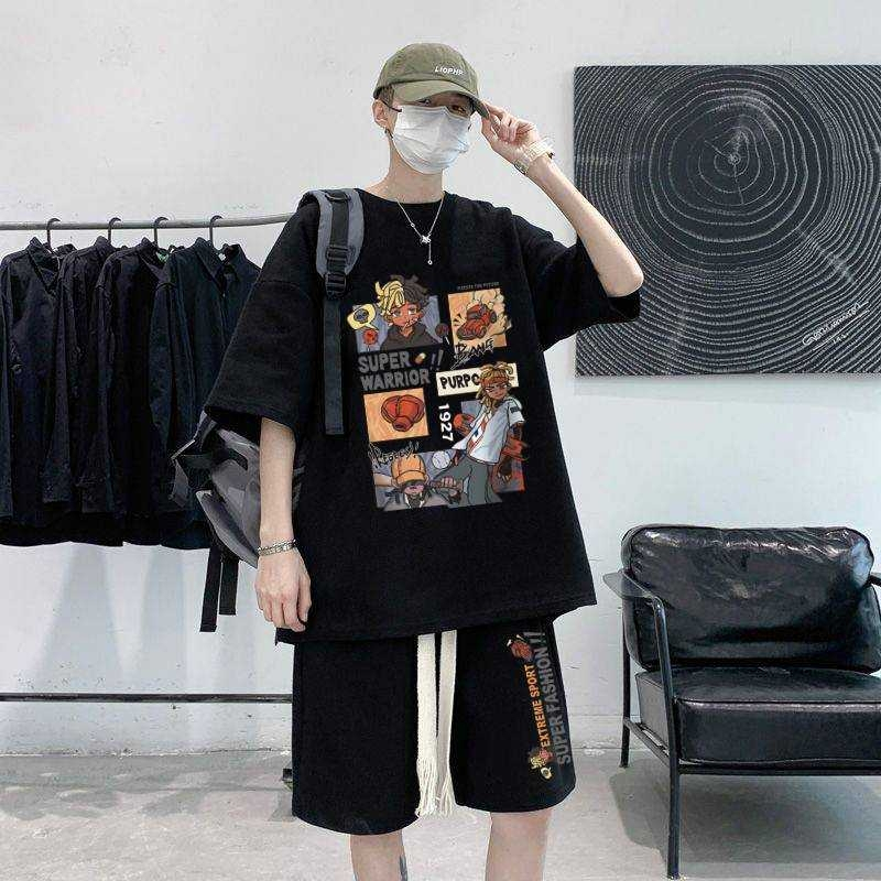 KB fashion ชุดเซ็ตผู้ชาย แขนสั้นขาสั้น ผ้าวาฟเฟิล - รูปที่ 5