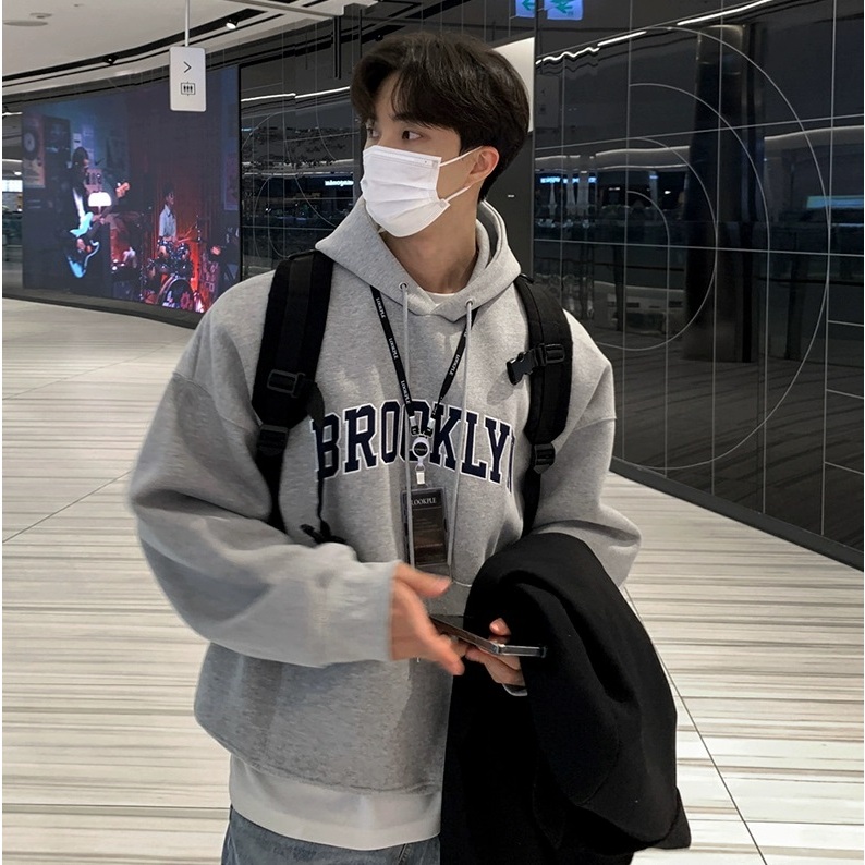 BROOKLYN HOODIES   สเวตเตอร์มีฮู้ด สีเทา /งานดีมากค่ะ unisex ใส่คู่กันได้นะคะ ราคา ถูกที่สุด ดีลบีเคเค แกลเลอรีภาพที่ 8