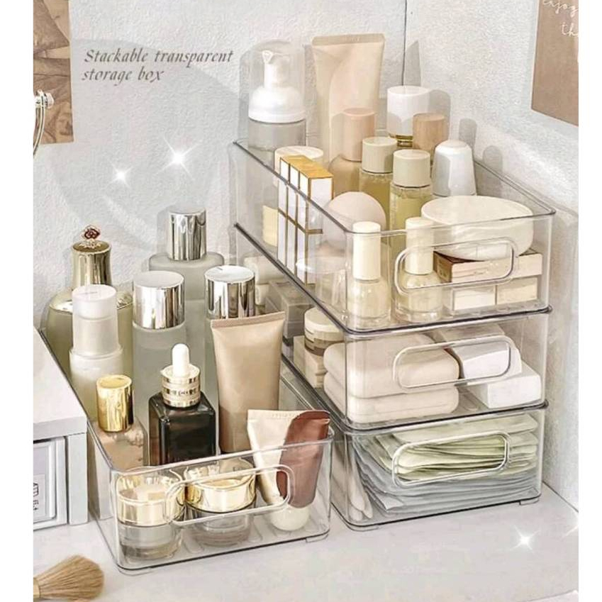 ถาดใส กล่องอะครีลิค ถาดใส่ของ กล่องจัดระเบียบ อเนกประสงค์ หนา สวย แข็งแรง สามารถวางซ้อนกันได้