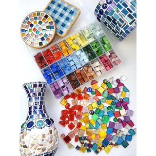 อนุภาคกระเบื้องโมเสคคริสตัลสีสันสดใส 50g Colorful crystal mosaic tile particles DIY handicraft materials