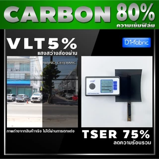 ฟิล์มกรองแสง ฟิล์มอาคาร รถยนต์ Nano Carbon กันUV100% ทนทาน 10 ปี แบบกาว (ยาว 1 เมตร)