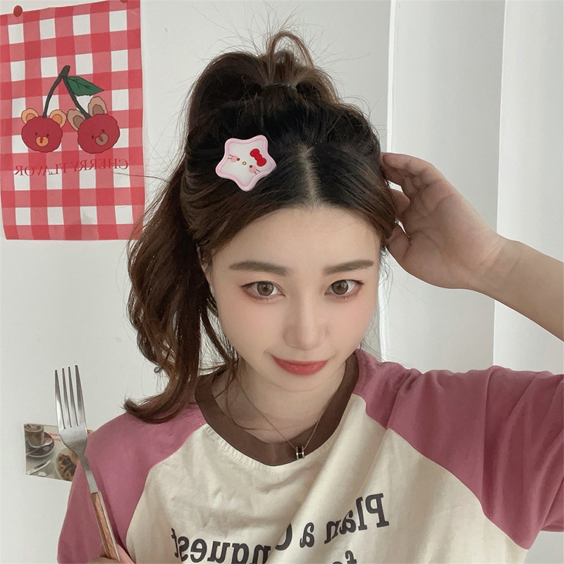 COD❤️กิ๊บติดผมรูปดาวห้าแฉกซานริโอ้ลายการ์ตูนน่ารักเกาหลีหน้าม้าคลิปด้านข้างหวานเครื่องประดับผมเด็กผู้หญิง-a.one