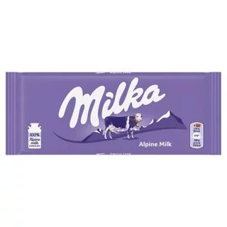 Milka Milk Chocolate มีส่วนผสมของนม Alpen 100% มี 20 รสชาติให้เลือก ขนาด 87-100 กรัม(g.) BBE: 11/2026 - 01/2027