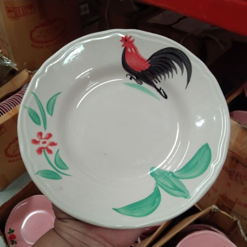 จาน ชาม ลายไก่ จานชามเซรามิก กระเบื้อง มีหลายขนาด