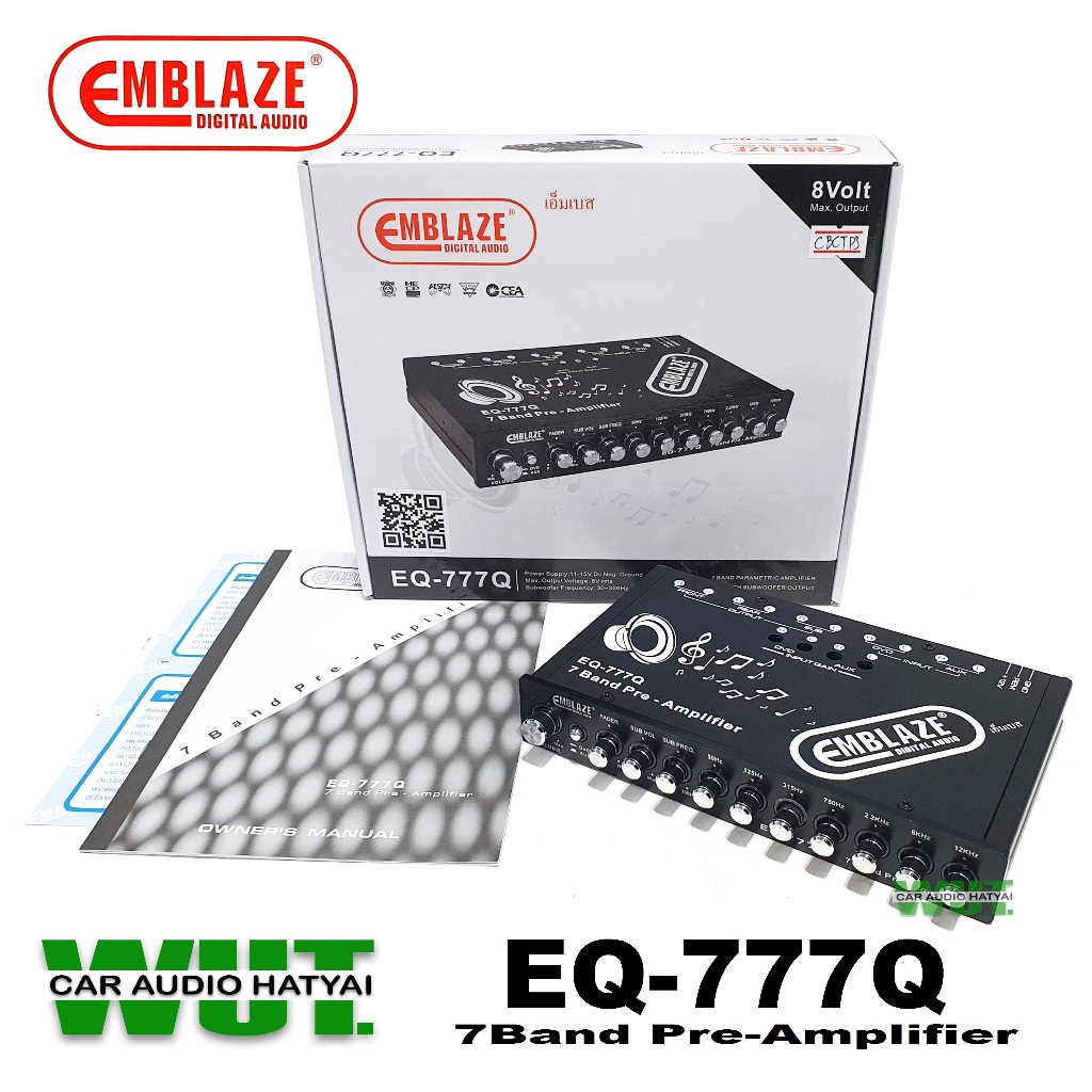 EMBLAZE(เอ็มเบส) เครื่องเสียงรถยนต์ Preamp ปรีแอมป์ 7 แบน 7Band ปุ่มกดเก็บได้ (ซับรวม) Emblaze รุ่น 