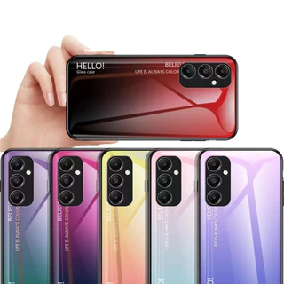 เคสไล่สี เคสกระจก ใช้สำหรับ Samsung A07 A17 A56 A36 A16 A06 A55 A35 A25 A15 A05S S23FE A24 A54 A34 เคสกระจกสองสี
