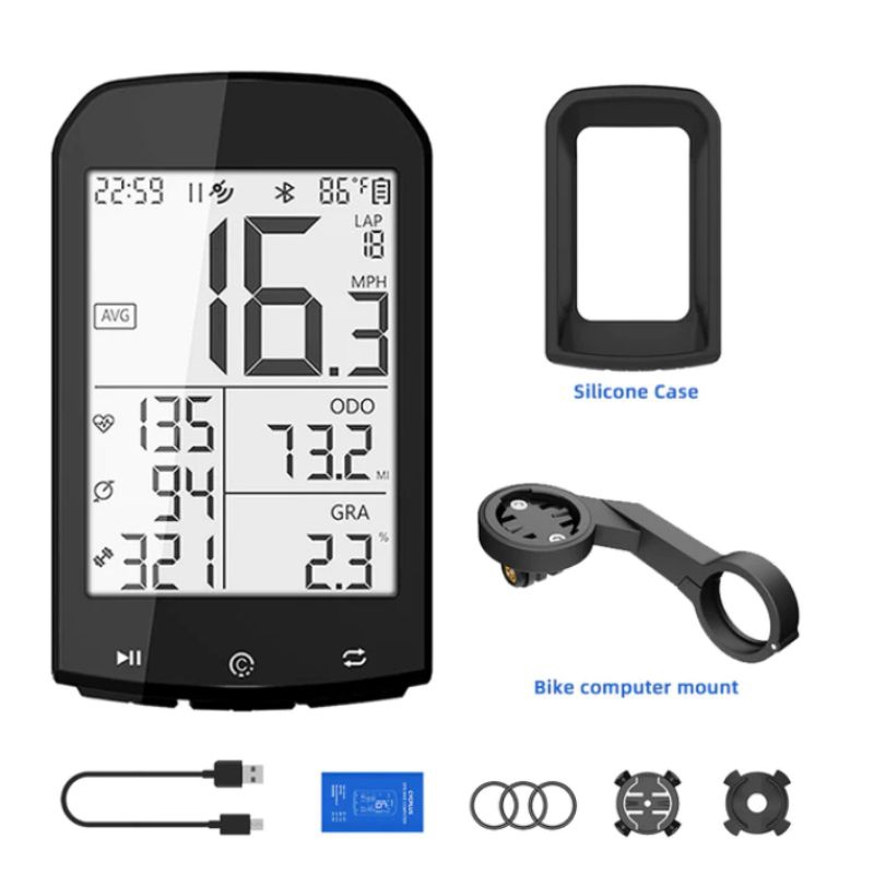 ไมล์จักรยาน Cycplus M1 ของใหม่ พร้อมขายึดไมล์Cycplus Z1 ,แป้นยึดไมล์, สายชาร์จ, เคส