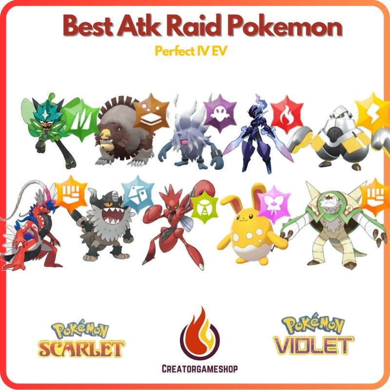 Pokemon Scarlet and Violet Best ATK(กายภาพ) Pokemon Tera Raid Team ประจำเดือนพฤศจิกายน