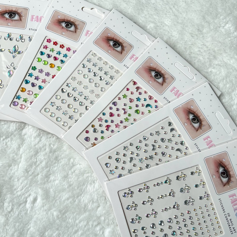 crystal sticker สติกเกอร์เพชร คริสตัลสติกเกอร์ เพชรติดหน้า 4 ใบ 100