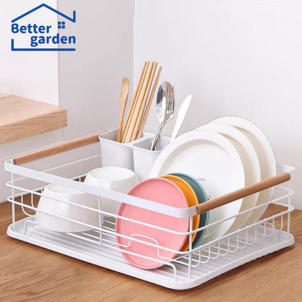 🏷️[Home]~ ที่คว่ำจานชามสไตล์มูจิ ที่วางจานชาม ที่คว่ำจานมินิมอล ของใช้ในครัว🍶 ที่คว่ำจาน 2 ชั้น ที่คว่ำจานพร้อมถาดรอง