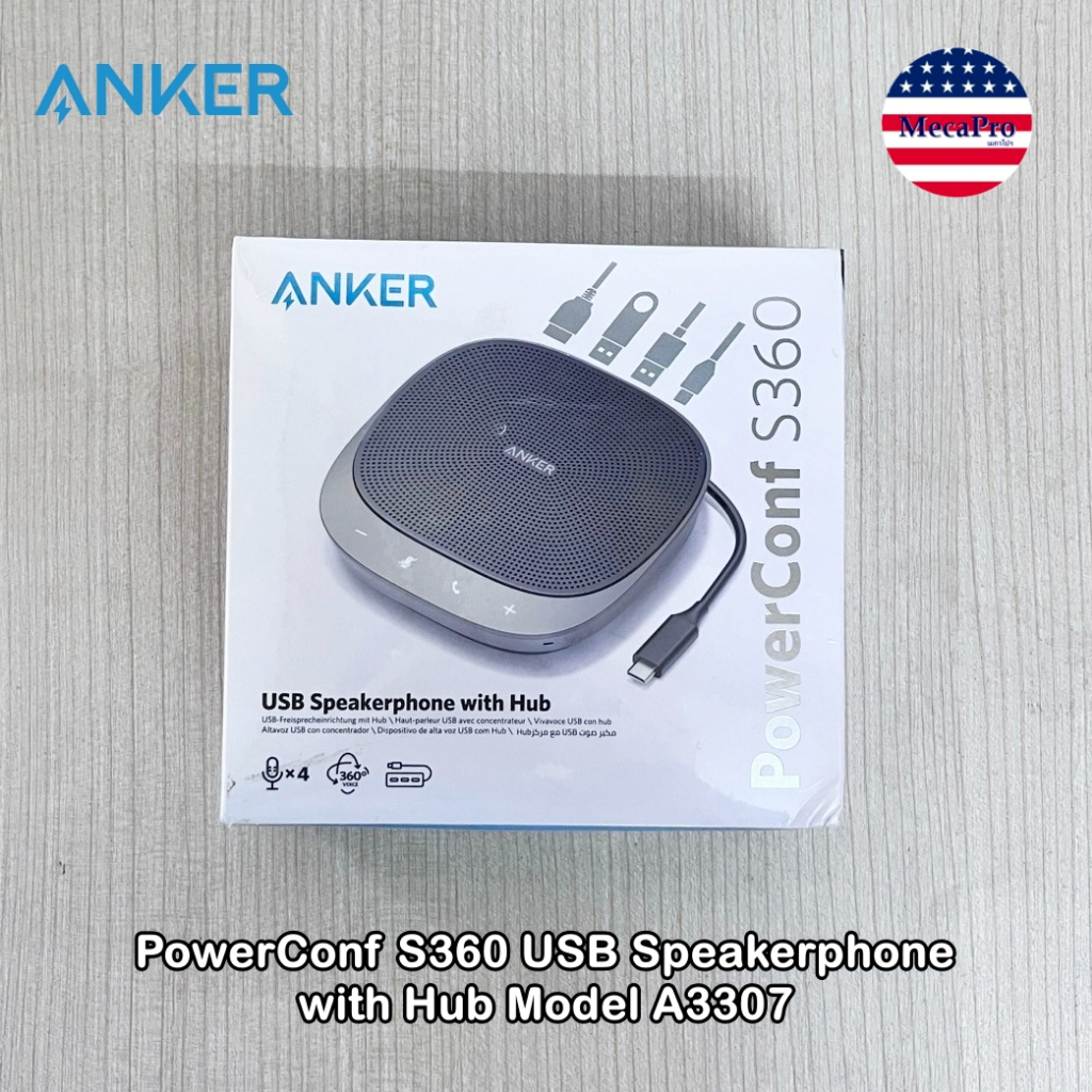 Anker® PowerConf S360 USB Speakerphone with Hub Model A3307 สปีกเกอร์โฟน สำหรับคอมพิวเตอร์ ไมโครโฟนก