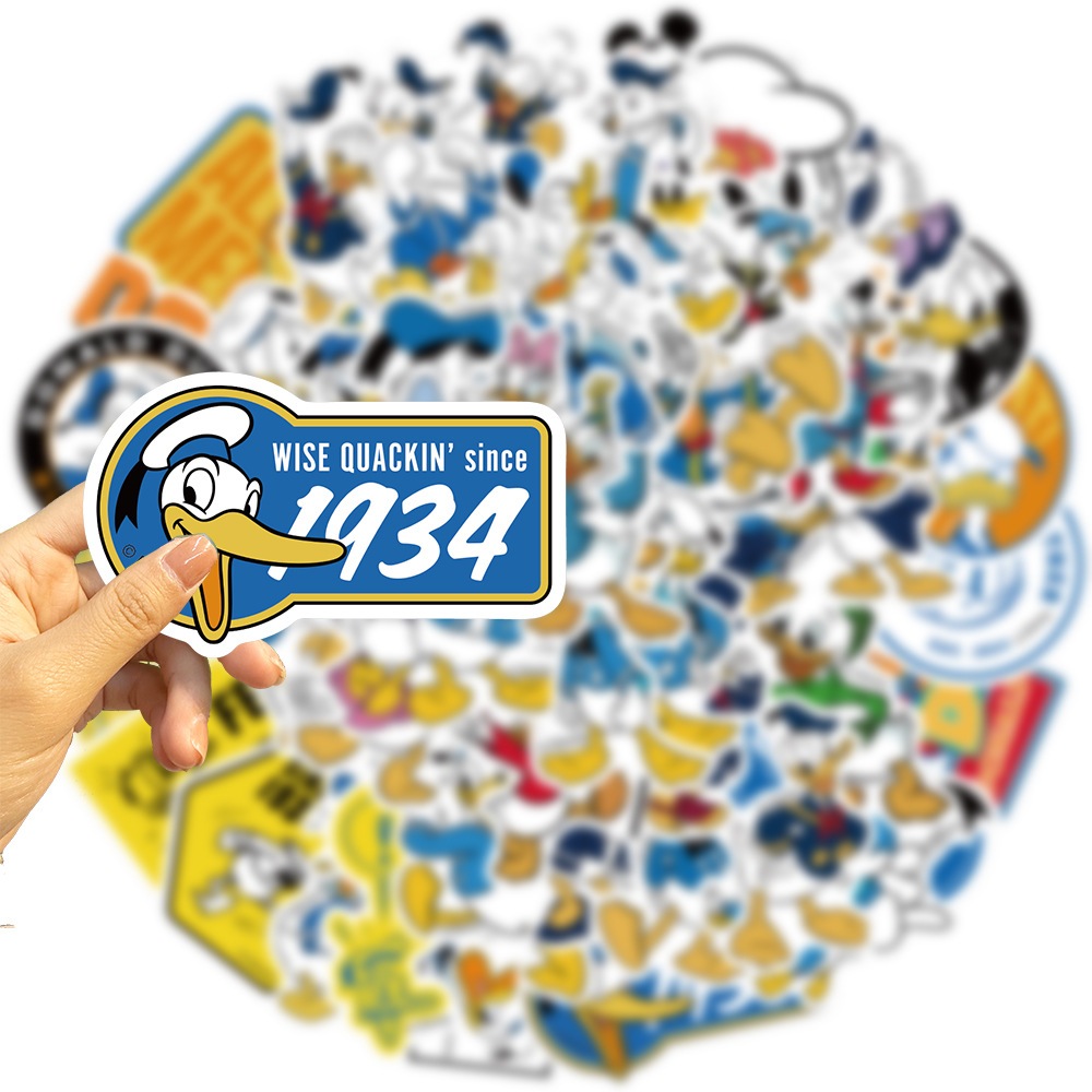 ✨พร้อมส่ง✨ของแท้ โดนัลด์ ดั๊ก Vintage Cartoon Classic Donald Duckแมคควีน ชินคันเซ็น sticker Disneyสติกเกอร์ กันน้ำ 50pcs