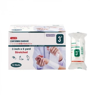 [ยกกล่อง] ผ้าก๊อซยืดพันแผล Longmed Conforming Bandage 1 กล่อง 12 ม้วน เลือกขนาด 2 3 4 6 นิ้ว