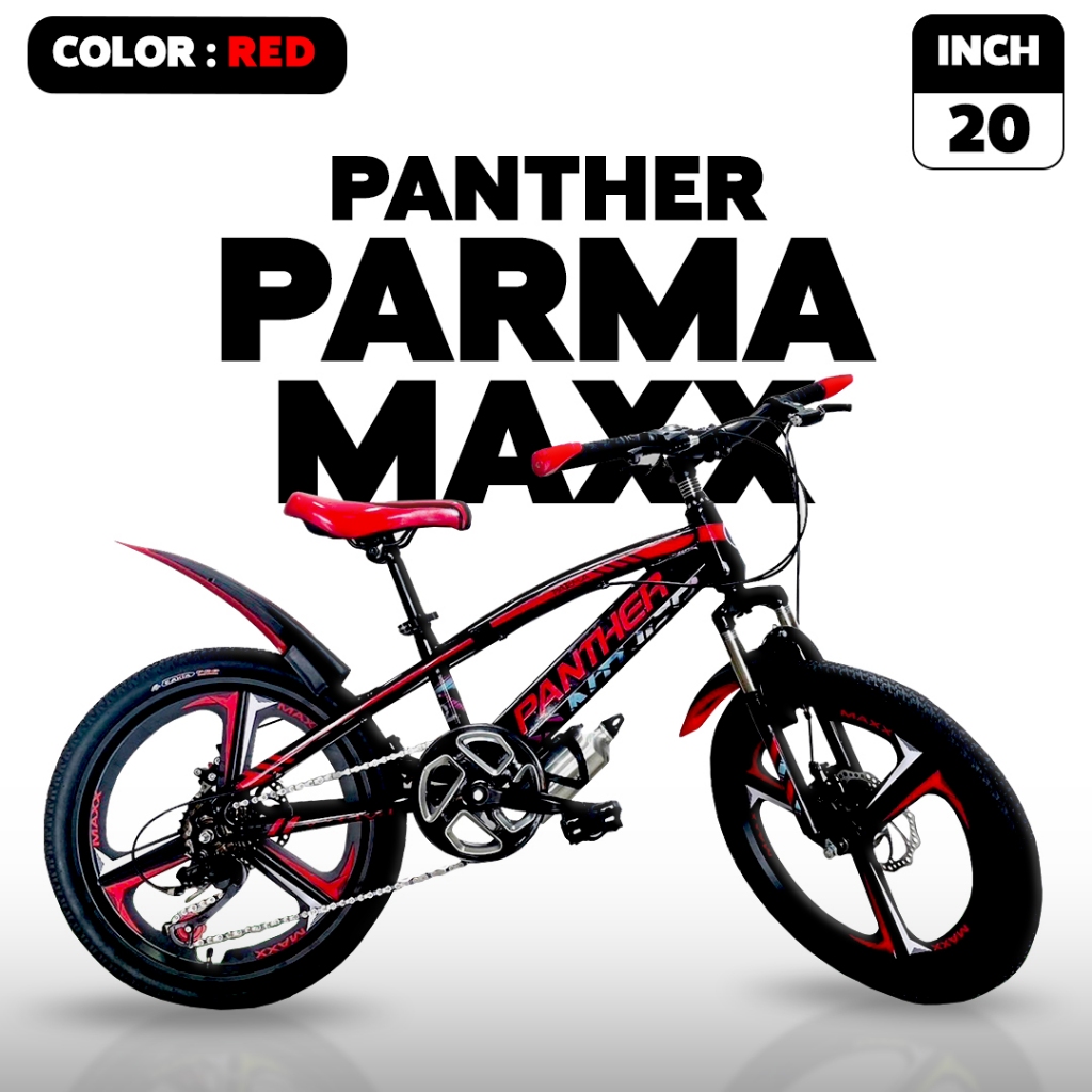 รถจักรยานเสือภูเขา Panther รุ่น Parma Maxx 20นิ้ว 7Sp. แถมกระบอกน้ำ+ขากระติก แถมไฟหน้า-ท้าย (มีจัดส่งพร้อมขี่+รับประกัน)