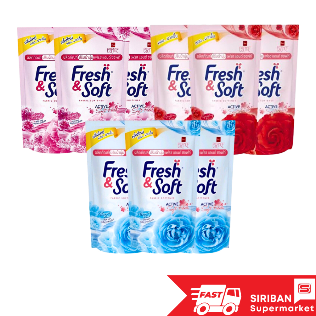 (แพ็ค3ถุง)Fresh & Soft น้ำยาปรับผ้านุ่ม เฟรช แอนด์ ซอฟท์ 550มล. มีกลิ่นให้เลือก