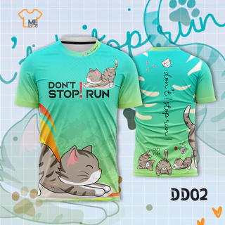 เสื้อวิ่ง DD.01-DD.09 กีฬาผู้ชาย ผู้หญิง พิมพ์ลายทั้งตัว เบาสบายระบายอากาศ