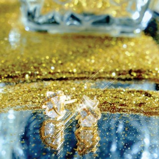 SWAN - Romantic Hug Fillet Cushion Stud Earring ต่างหูทรงแพร…