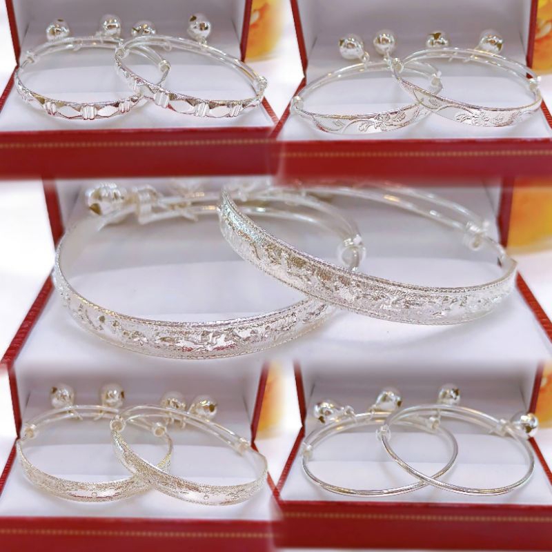 กำไลข้อเท้าเด็ก(สีเงิน)ฟรีไซส์ สำหรับเด็กผู้ชาย และผู้หญิง
