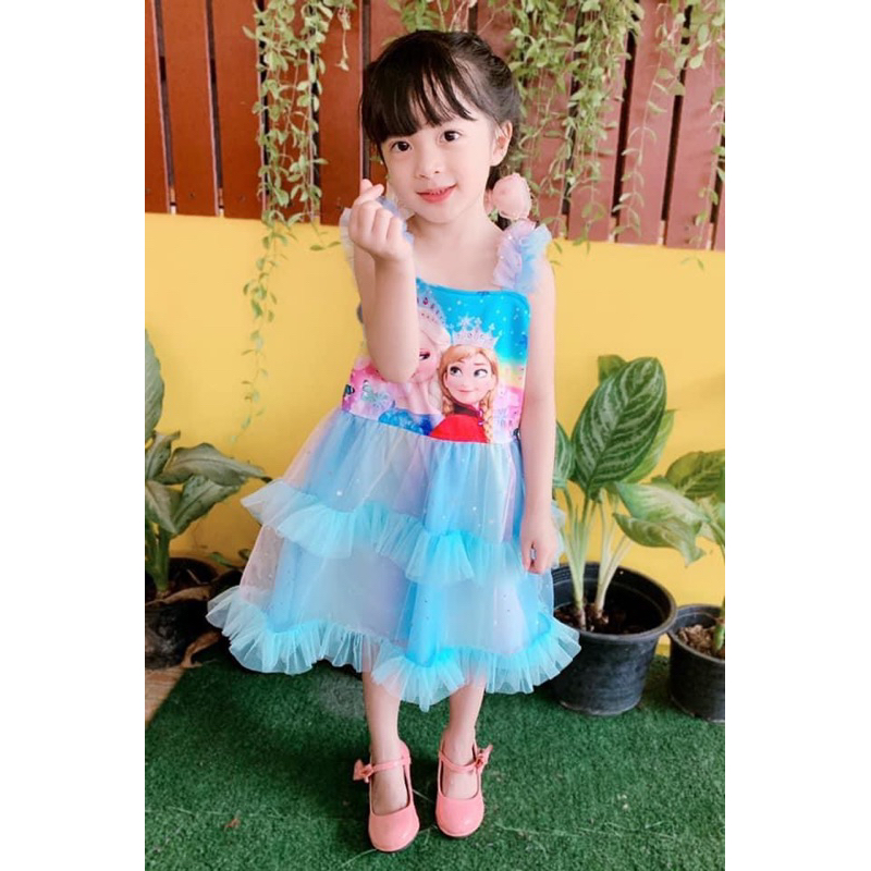 ชุดเจ้าหญิง ชุดเด็กไหล่ฟู กาแลคซี่ 2-7ขวบ(035) - รูปที่ 4