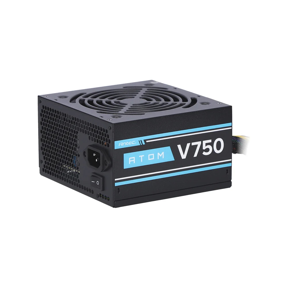 ATOM V750 USANTEC ATOM (อุปกรณ์จ่ายไฟ)  (BLACK) (ATX) รองรับไฟขาเข้า200 - 230 VAC ระบบป้องกันไฟเกินOVP, ประกัน2ปีศูนย