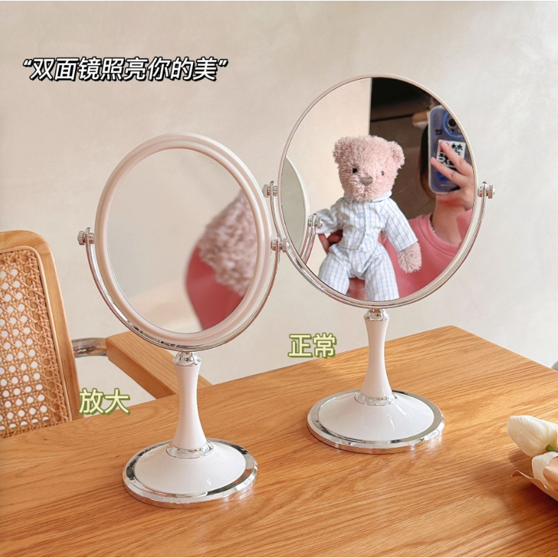 พร้อมส่ง🪞 กระจกสไตล์เกาหลี 2หน้า แบบใหม่ กระจกมินิมอล กระจกแต่งหน้า ปรับองศาได้ - รูปที่ 2