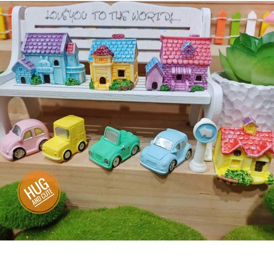 บ้านสีสวยสดใส รถน่ารักตะมุตะมิ (ราคา/1 ชิ้น) ตุ๊กตาแต่งบ้าน ตุ๊กตาแต่งสวน ของสะสม โมเดล จัดสวนถาด พร็อพถ่ายรูป