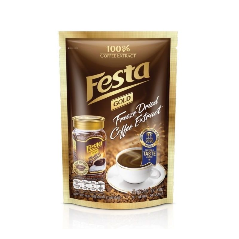Festa เฟสต้า โกลด์ ฟรีซดราย เอ็กแทร็ค 100กรัม กาแฟสำเร็จรูป