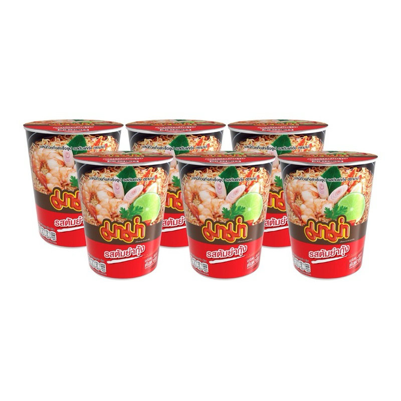 Mama บะหมี่มาม่าคัพ 60 กรัม (แพ็ค 6) หลายรสให้เลือก (L2)