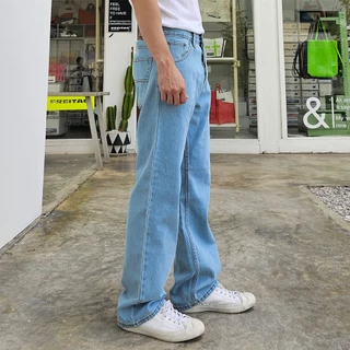 ใส่โค้ด GDZDEC1 Golden Zebra Jeans กางเกงยีนส์ชายทรงขากระบอกใหญ่ผ้าไม่ยืดเอวสูงไซส์เล็กไซส์ใหญ่ #209