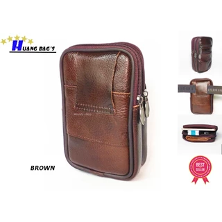 🅰 Huang Bag's Case 🅰 ซองหนังคาดเอว กระเป๋าหนัง ใส่มือถือ 🔷หนังแท้ ช่องเยอะ พร้อมส่งจากไทย✅