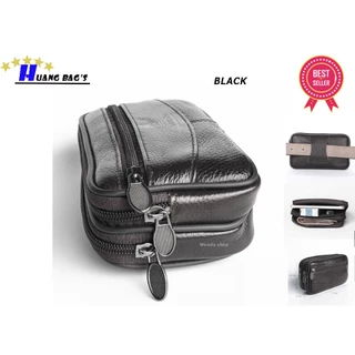 🅰 Huang Bag's Case 🅰 ซองหนังคาดเอว กระเป๋าหนัง ใส่มือถือ 🔷หนังแท้ ช่องเยอะ พร้อมส่งจากไทย✅