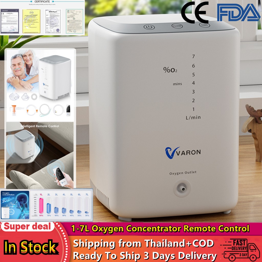 1-7L/min Oxygen Concentrator 93%±3% concentration Adjustable Portable Oxygen Machine for Home and Travel Use