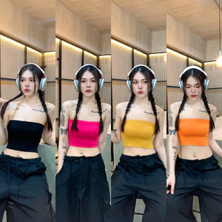 🌈SpinnyHouse🌈เสื้อเกาะอก ผ้าเรย่อนอย่างดี ทรงรัดรูป 😋 ใส่แต่งแมตช์ง่ายม้าก ผ้าใส่สบายไม่ร้อนไม่คันค่า รุ่น 1112
