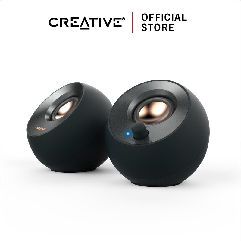CREATIVE SPEAKER Pebble V2 Speaker 2.0 ลำโพงสไตล์มินิมอล ใช้พลังงานผ่านช่อง USB-C ลำโพง 2.0