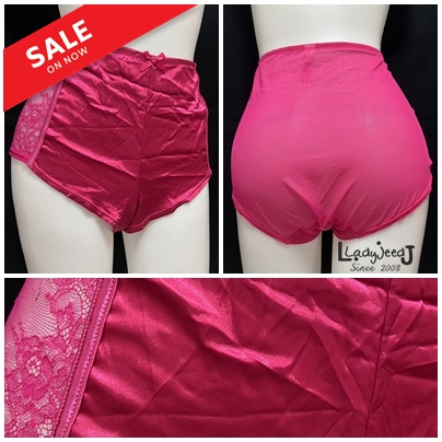 B23-b498(B7-b1001-1122)กางเกงในแบบครึ่งตัวสีบานเย็น ไซส์ 4XL(26/28) เอว 37 ยืดได้ 58 นิ้ว ผ้าซาติน+ล