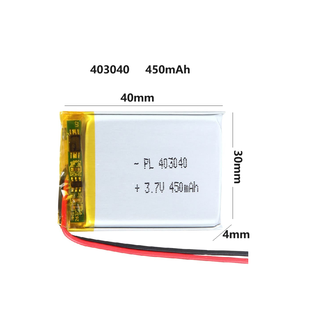 แบตเตอรี่ 3.7v 450mAh 403040 สำหรับอุปกรณ์ขนาดเล็ก