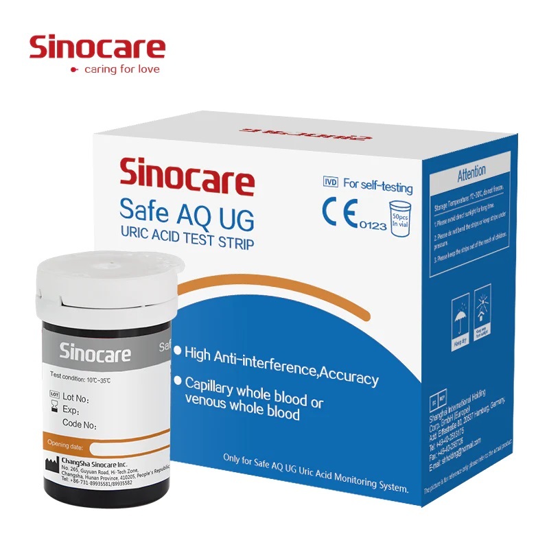 เครื่องวัดน้ำตาลและกรดยูริคยี่ห้อ Sinocare รุ่น Safe AQ UG 50 แถบ พร้อมเข็มและปากกา ราคา ถูกที่สุด ดีลบีเคเค แกลเลอรีภาพที่ 8