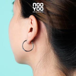 NooYoo ต่างหูสำหรับผิวแพ้ง่าย Hoop Earring 2.5cm Surgical Steel