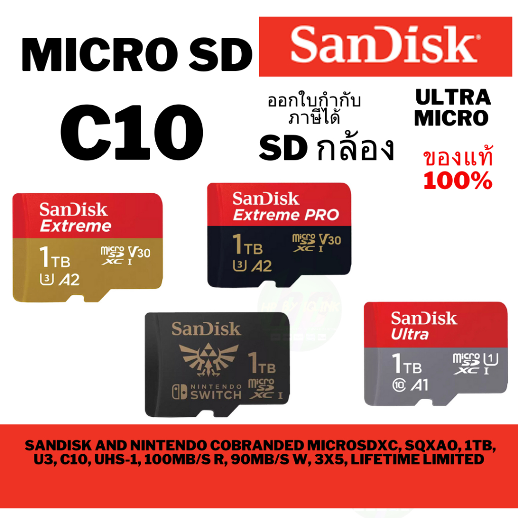 1TB SanDisk Ultra microSDXC, SQUAC 1TB, A1, C10, U1, UHS-I, 150MB/s R, 4x6, 10Y