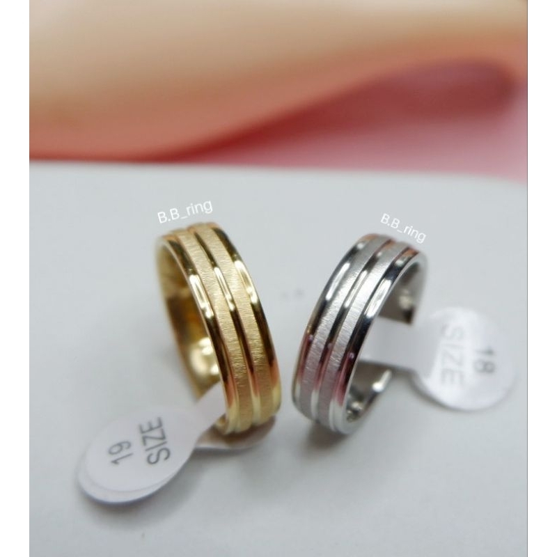 B.b_riแวนสแตนเลสสีเงินลายเงาคู่หng