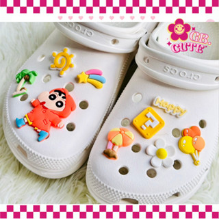 ตัวติดรองเท้า Jibbitz แบบเซ็ท จำนวน 9 ชิ้น ลาย ชินจัง สีส้ม …