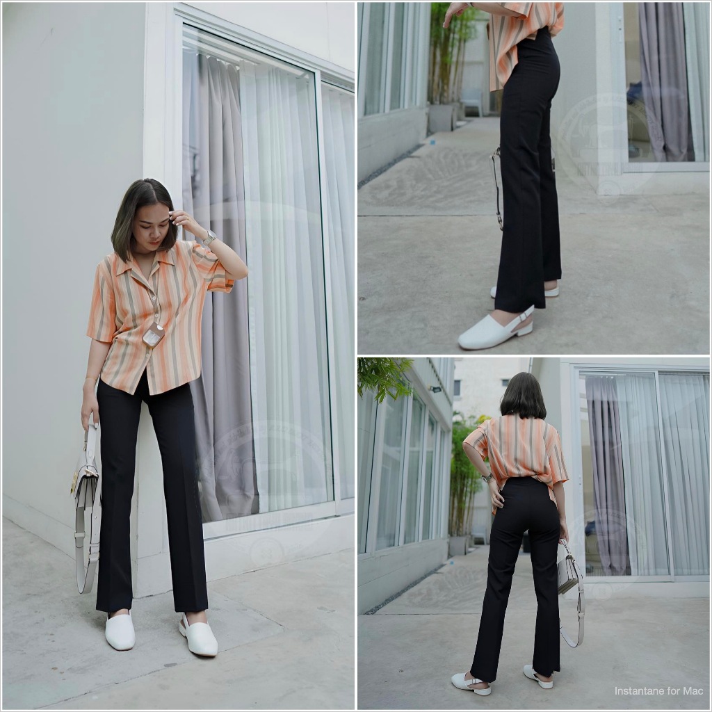 (90) ARTHITTAYA.BRAND กางเกงขาม้าเล็ก 9ส่วน ผ้าซูการ่า-สีดำ