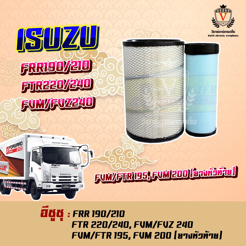 ไส้กรองอากาศ Isuzu FRR อีซูซุ โรโบคอบ FRR190/240, FTR220/240, เดก้า195/200 ฝายาง, 8-98071-421-0, A-2