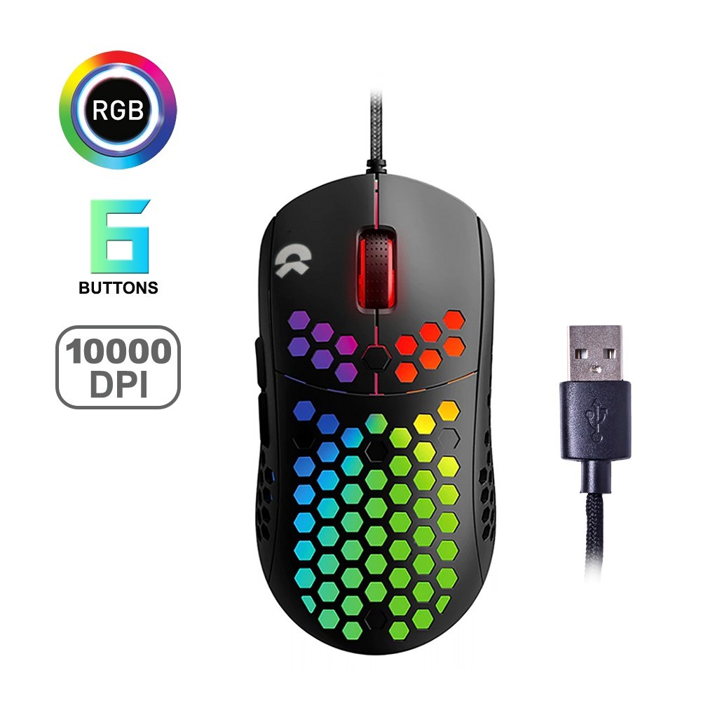 OKER เมาส์เกมมิ่งรุ่น G68 (MACRO USB)ไฟ RGB BACKLIT ความเร็ว 6 ระดับ (10,000DPI) มี 6 ปุ่ม